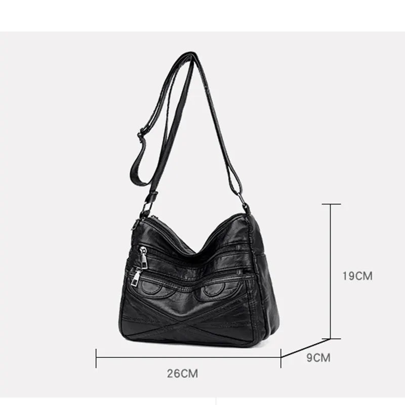 Hobo Bag PU Leather Women Handbags Female Leisure Shoulder Bags Vintage