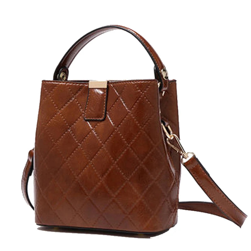 Leather Ladies Travel Purses Handbags Tote Bucket Bag Shoulder Bag Messenger Bag