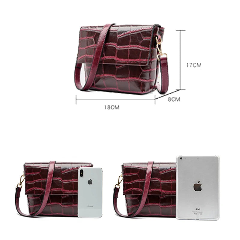 Leather Crossbody Shoulder Bag for Women Casual Mini Messenger Bags with Phone P