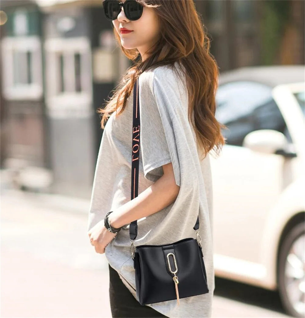 Women Bags High Handbags Pu Leather Bucket Bags Women's Crossbody Bags