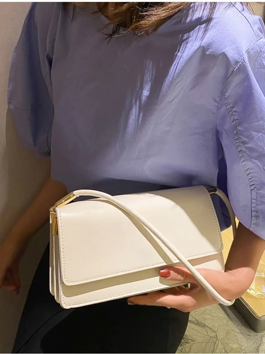 Women High PU Leather Underarm Handbags Portable Ladies