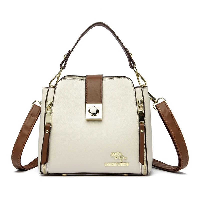 Women Leather Tote Bag Shoulder Crossbody Bucket Handbag