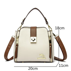 Women Leather Tote Bag Shoulder Crossbody Bucket Handbag