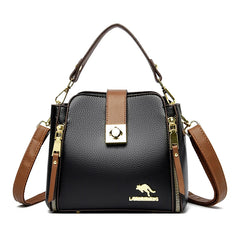 Women Leather Tote Bag Shoulder Crossbody Bucket Handbag