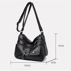 Women Bags Handbag Soft PU Leather Shoulder Bag Retro Female Hobos Crossbody Bag