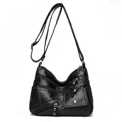 Women Bags Handbag Soft PU Leather Shoulder Bag Retro Female Hobos Crossbody Bag