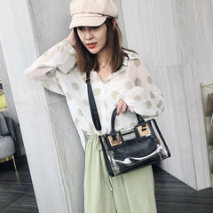 Transparent Mother And Son Bag Two Piece Set Jelly Bags Handbag