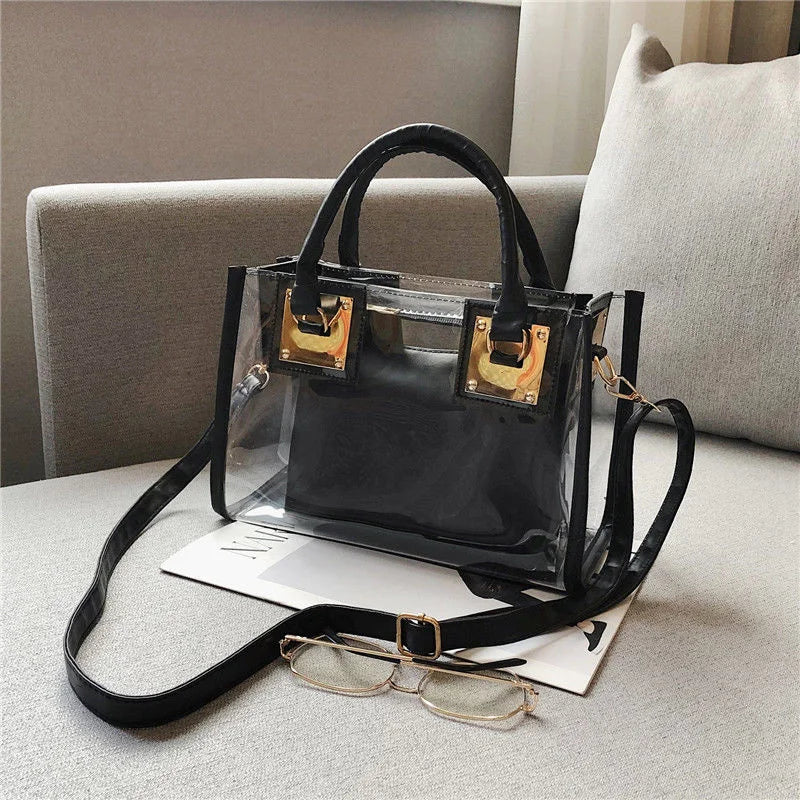 Transparent Mother And Son Bag Two Piece Set Jelly Bags Handbag