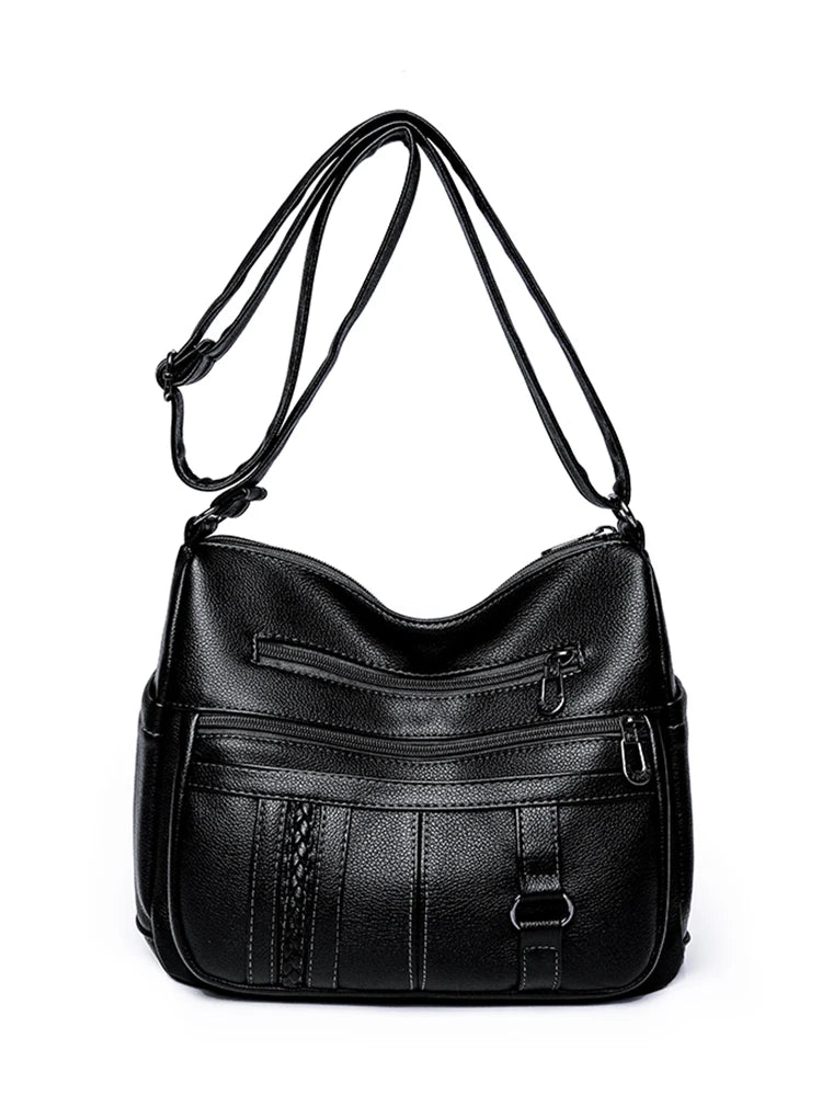 Women Bags Shoulder Bags Middle-aged Gift PU Leather Messenger