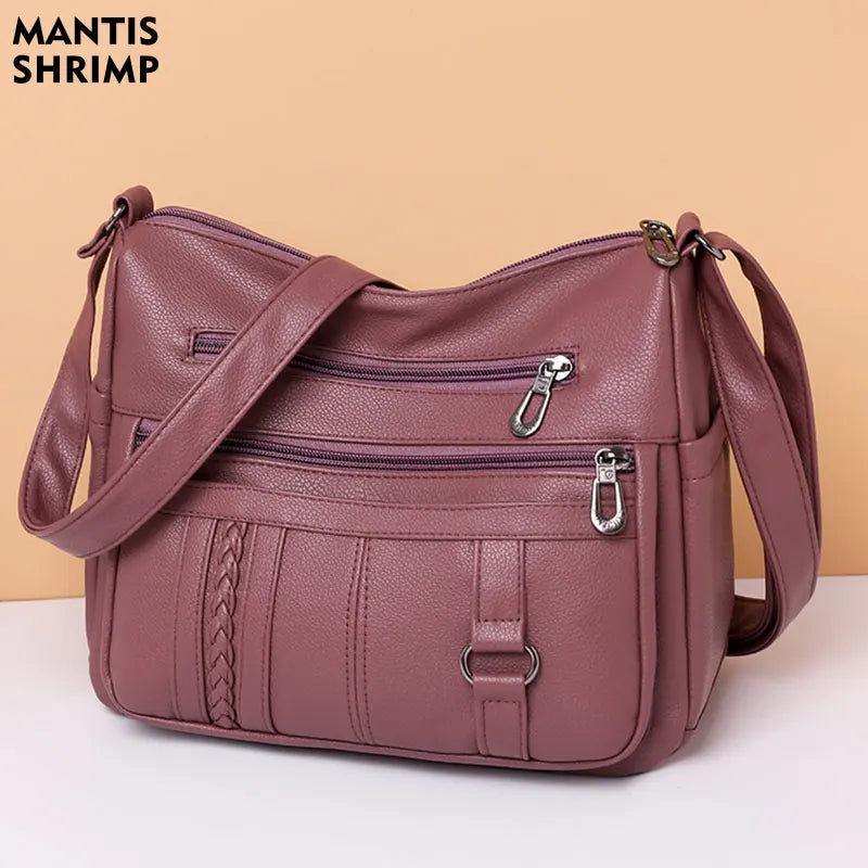 Women Bags Shoulder Bags Middle-aged Gift PU Leather Messenger