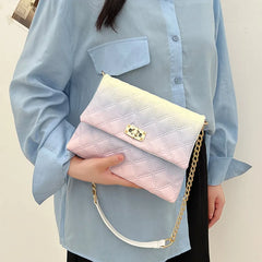 Gradient Women Shoulder Bag Large Capacity Crossbody Chain Bag