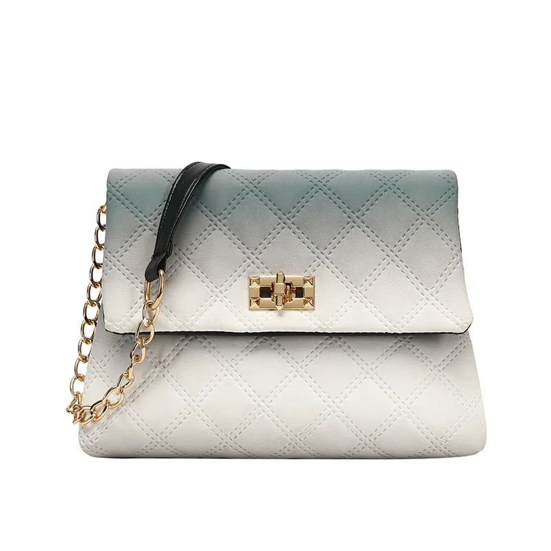Gradient Women Shoulder Bag Large Capacity Crossbody Chain Bag