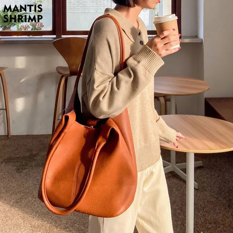 Women Retro Shoulder Bag Large Capacity Tote Vintage Shopper Handbag Classic