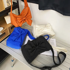 Nylon Lady Bow Shoulder Bags Crossbody Handbags All-match Girls Bags