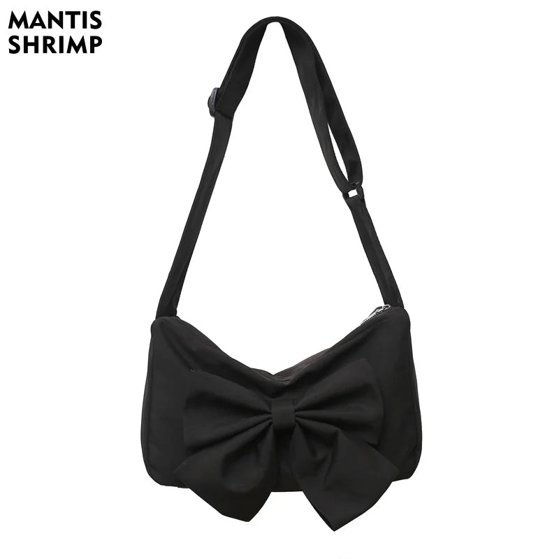 Nylon Lady Bow Shoulder Bags Crossbody Handbags All-match Girls Bags