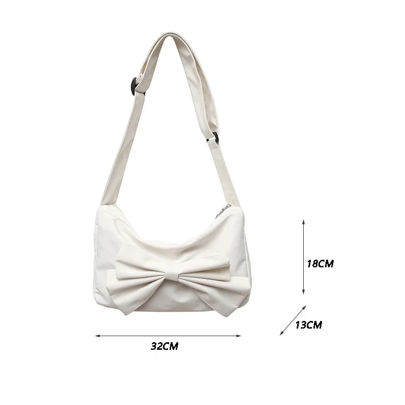 Nylon Lady Bow Shoulder Bags Crossbody Handbags All-match Girls Bags