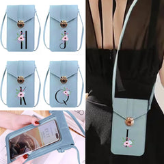 Women PU Leather Wallet Crossbody Shoulder Bag Flower Print Handbag
