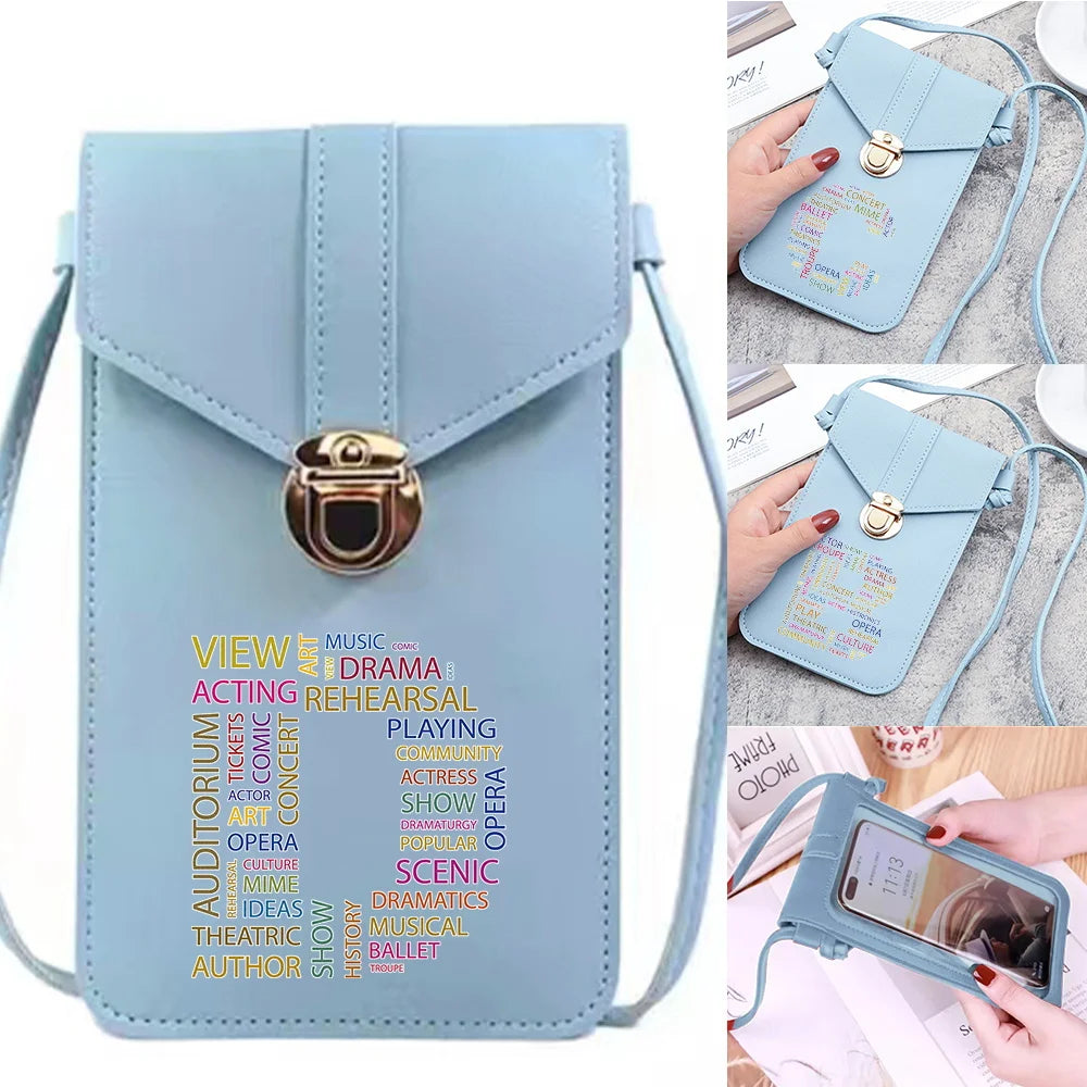 Women PU Leather Cell Phone Purse Crossbody Bag
