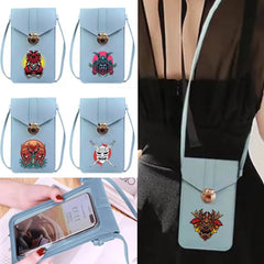 Monster Print PU Leather Cell Phone Crossbody Bag