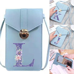 Purple Flower Print Crossbody Shoulder Bag for Women