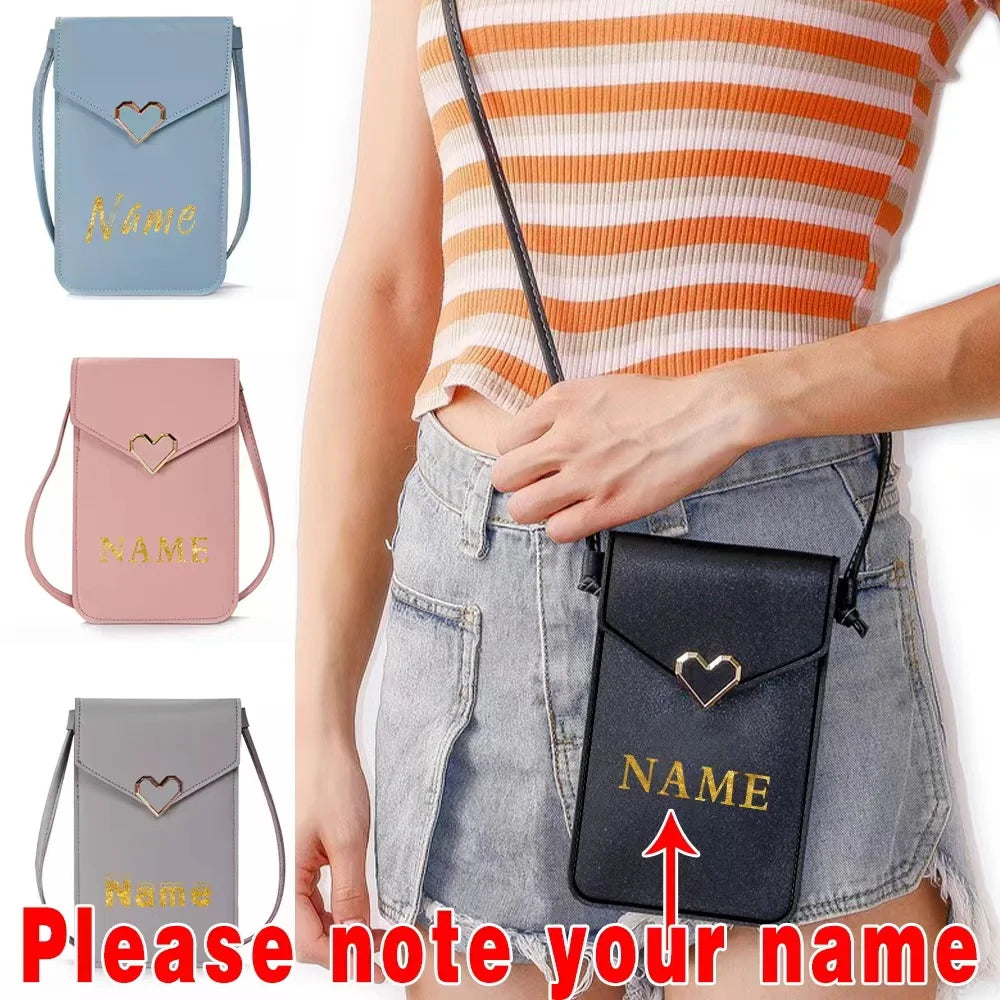 Personalized Name Touch Screen Cell Phone Purse Crossbody Shoulder Bag