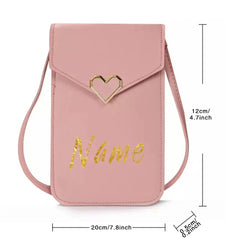 Personalized Name Touch Screen Cell Phone Purse Crossbody Shoulder Bag