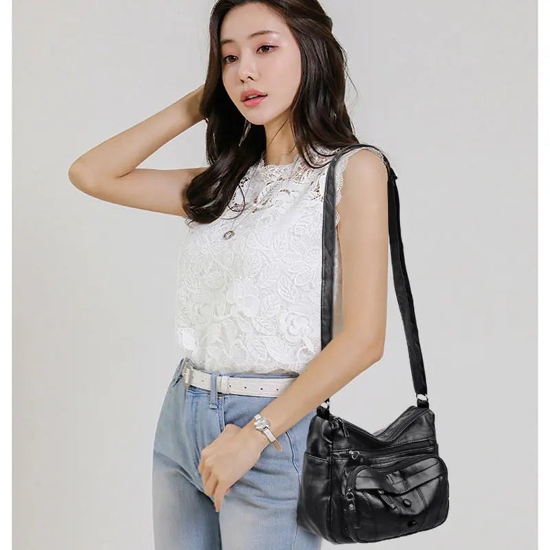 Women Bags Retro Hobo Bag PU Leather Handbags Female Shoulder Bags