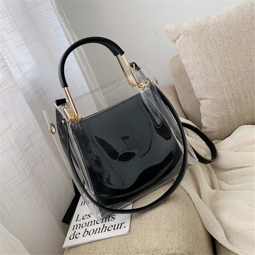 Transparent PVC Handbags Women Bags Sac A Main Femme