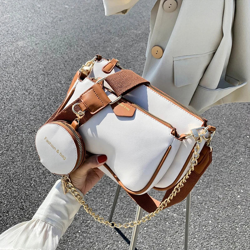 Women Shoulder Bags Wide Strap Crossbody Bag Lady Handbags
