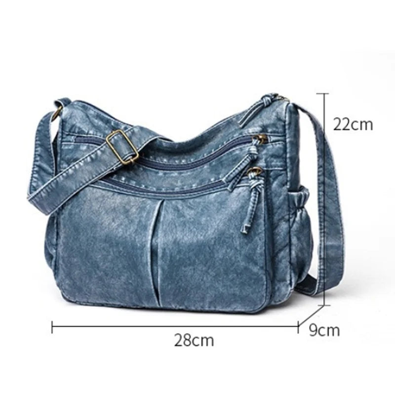 Vintage Leather Shoulder Bag Crossbody Handbag