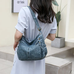 Vintage Leather Shoulder Bag Crossbody Messenger Pack