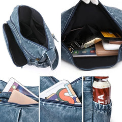 Women Washed Leather Shoulder Bag Vintage Handbags