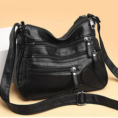 Vintage Leather Shoulder Bag Crossbody Classic Messenger Pack Brown