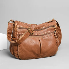 Women Washed Leather Shoulder Bag Vintage Handbags