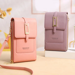 Soft Leather Women's Touch Screen Cell Phone Purse Crossbody Handbag