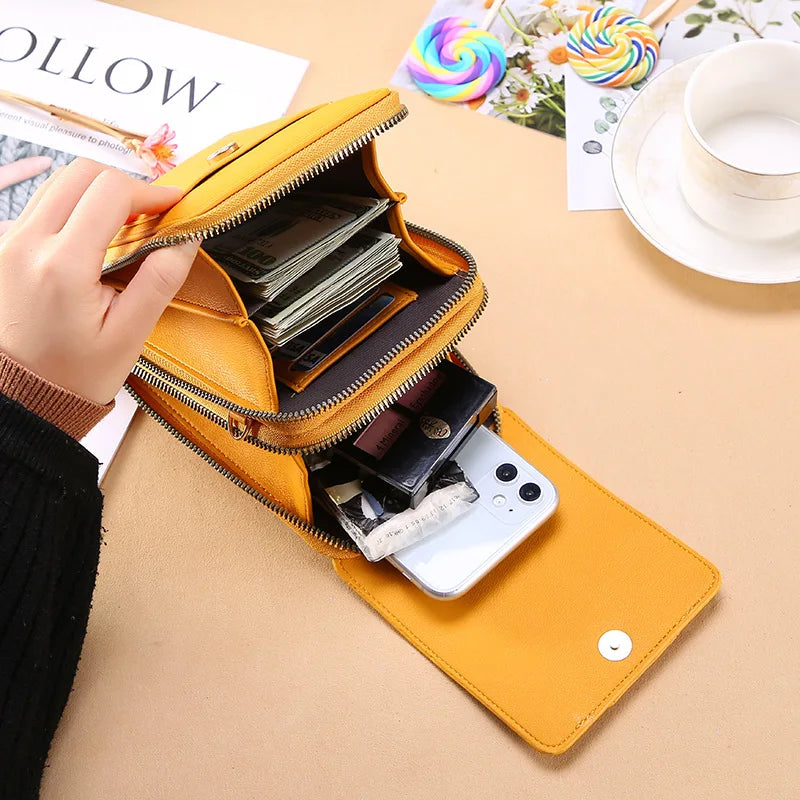 Soft Leather Wallets Touch Screen Cell Phone Purse Crossbody