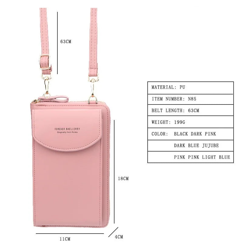 Soft Leather Crossbody Phone Purse for Women