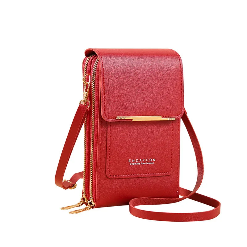 Soft Leather Touch Screen Cell Phone Purse Crossbody Handbag