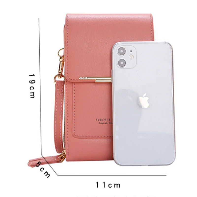 Soft Leather Wallets Touch Screen Cell Phone Purse Crossbody