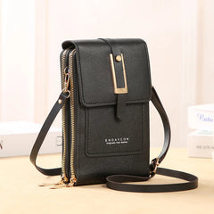 Women's Leather Cell Phone Purse Crossbody Handbag