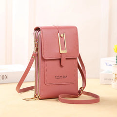 Women's Leather Cell Phone Purse Crossbody Handbag