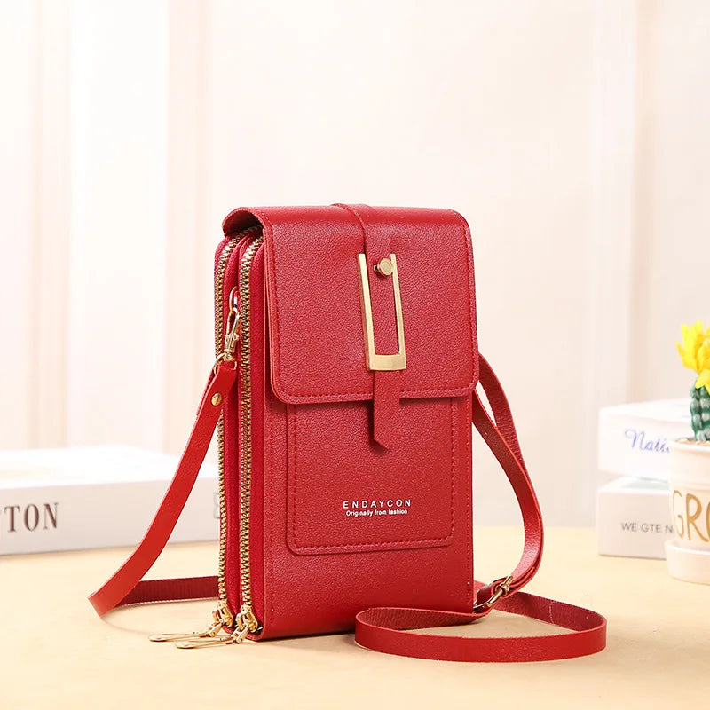 Soft Leather Wallet Crossbody Shoulder Handbag