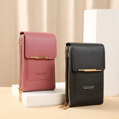 Soft Leather Touch Screen Cell Phone Purse Crossbody Handbag