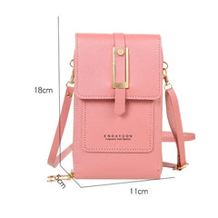 Women's Leather Cell Phone Purse Crossbody Handbag