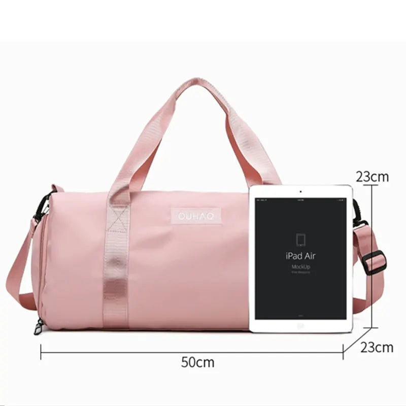 Women Sport Travel Bag Casual Shoulder Handbag Messenger Shoe Compartment