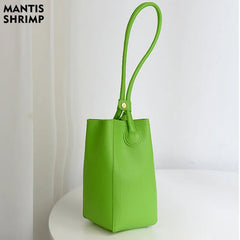 Barrel Shaped Tote Bag PU Leather Women's Handbag Solid Shoulder Bag