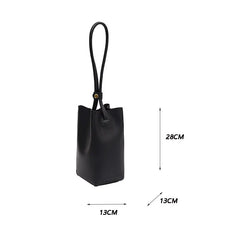 Barrel Shaped Tote Bag PU Leather Women's Handbag Solid Shoulder Bag