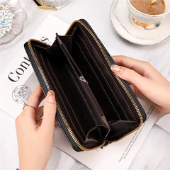 Leather Clutch Phone Bag Long Ladies Purse Wallets