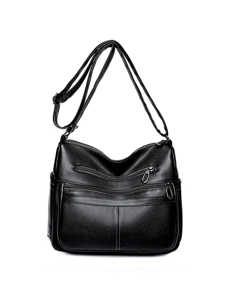 Vintage Casual Messenger Women Shoulder Bag PU Leather Retro Crossbody Purse