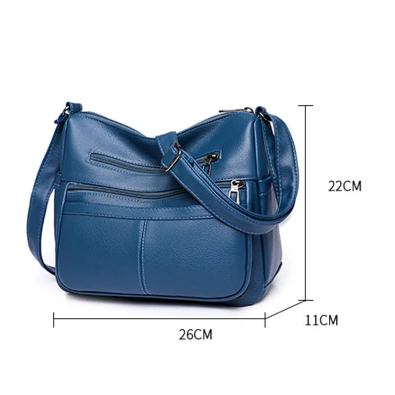 Vintage Casual Messenger Women Shoulder Bag PU Leather Retro Crossbody Purse
